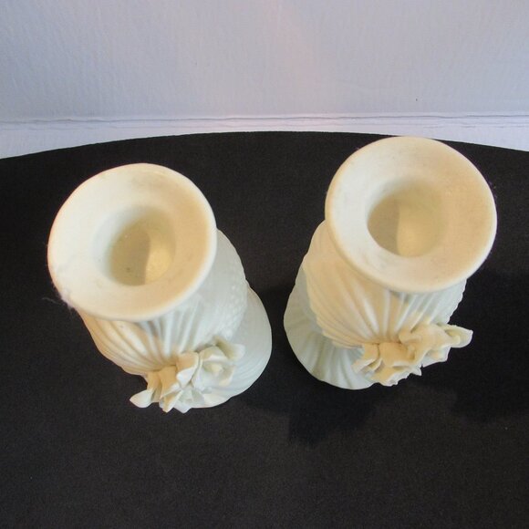 Vintage, Porceline, Candle Holders,  5.5", Cream/Off White - Picture 2 of 5